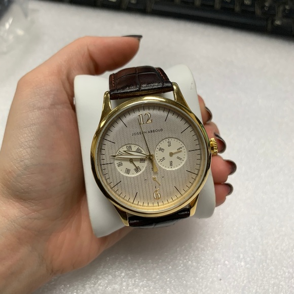 NEW Joseph Abboud Men's Leather Brown Croc Watch - Picture 2 of 6